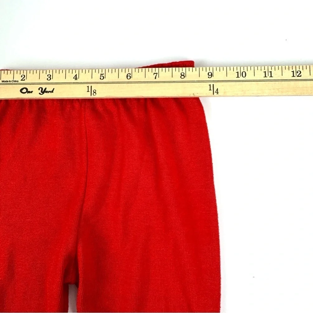 Vintage 80s Carters Baby Footsie Pants Sz 12 Months Red Casual Snap On Pull On